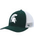 Фото #2 товара Men's Green, White Michigan State Spartans Basic Two-Tone Trophy Flex Hat