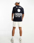 River Island Japanese back print t-shirt in navy