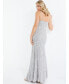 Women's Silver Beaded Fishtail Maxi Dress