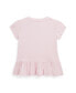 ფოტო #2 პროდუქტის Baby Girls Polo Bear Cotton Jersey Peplum T Shirt