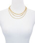 Gold-Tone Mixed Chain Trio Layering Necklace Set, 3 piece