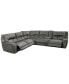 Фото #4 товара CLOSEOUT! Terrine 6-Pc. Fabric Sectional with 3 Power Motion Recliners and 1 USB Console, Created for Macy's