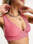 Billabong Summer high plunge bikini top in pink