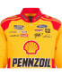 ფოტო #2 პროდუქტის Men's Yellow Joey Logano Shell Pennzoil Twill Driver Uniform Full-Snap Jacket