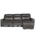 Фото #7 товара CLOSEOUT! Blairemoore 3-Pc. Leather Sofa with Power Chaise and 2 Power Recliners, Created for Macy's