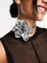 Фото #5 товара ASOS DESIGN choker necklace with metallic silver corsage detail