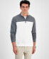 Фото #1 товара Men's Colorblocked Quarter-Zip Fleece Sweater, Created for Macy's