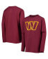 Big Boys Burgundy Washington Commanders Primary Team Logo Long Sleeve T-shirt