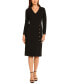 Women's Long-Sleeve V-Neck Sheath Dress