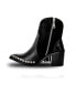 Фото #3 товара Women's Black Premium Leather And Suede Ankle Boots With Lateral Fringe And Silver Studs Tyro By Bala Di Gala