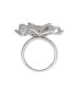 Suzy Levian Sterling Silver Cubic Zirconia Micro Pave Flower Ring