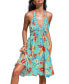 Фото #1 товара Women's Tropical Floral Plunging Halterneck Midi Beach Dress