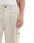 Bershka carpenter cargo short in beige