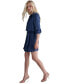 Women's Pleated Tie-Front Long-Sleeve Shirtdress