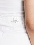 Stradivarius mom slim denim short in white