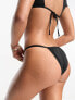 Фото #2 товара Miss Selfridge high leg bikini bottom in black