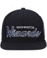 ფოტო #2 პროდუქტის Men's Black Washington Wizards Hardwood Classics Script 2.0 Snapback Hat