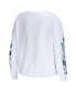 ფოტო #2 პროდუქტის Women's White Seattle Kraken Celebration Cropped Long Sleeve T-shirt