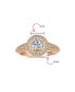 ფოტო #5 პროდუქტის Art Deco StyleMilgrain Edge Halo AAA Cubic Zirconia Circlet Round Solitaire Engagement Ring Rose Gold Plated .925 Sterling Silver