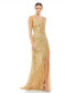 ფოტო #1 პროდუქტის Women's Beaded Floral Sleeveless Gown