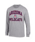 Фото #3 товара Men's Heather Gray Arizona Wildcats High Motor Long Sleeve T-shirt