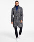 Men's Classic-Fit Plaid Self Belted Wool Blend Overcoats