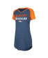 Фото #1 товара Women's Navy, Orange Distressed Denver Broncos Raglan V-Neck Nightshirt