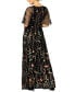 Women's Embroidered Elegance Evening Gown with Sleeves
