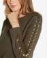 ფოტო #8 პროდუქტის Black Label Women's Embellished Boatneck Sweater