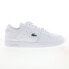 Фото #1 товара Lacoste Court Cage 0721 1 SMA Mens White Leather Lifestyle Sneakers Shoes