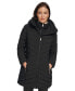 ფოტო #5 პროდუქტის Women's Bibbed Hooded Lightweight Puffer Coat, Created for Macy's