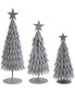 K&K Interiors Set Of 3 Weathered Metal Trees With Star Tops Gray