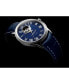 ფოტო #6 პროდუქტის Men's Swiss Automatic Maestro Blue Leather Strap Watch 39.5mm