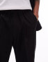 Topman smart taper trousers with elasticated waistband in black