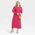 Фото #2 товара Women's Long Sleeve Maxi Pointelle Dress - A New Day Pink XXL