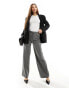 Stradivarius Tall tailored pull on trouser in grey pinstripe