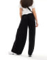 ASOS DESIGN tie belt wide leg trouser in black