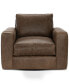 Фото #2 товара Dawkins 38" Leather Swivel Chair, Created for Macy's