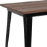 Фото #2 товара 30.25" X 60" Rectangular Black Metal Indoor Table With Walnut Rustic Wood Top