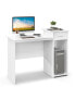 Computer Desk with Drawer Modern Laptop PC Desk with Adjustable Shelf and Cable Hole-White Белый, 43 - фото #8