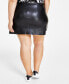 Фото #2 товара Мини-юбка Bar III из искусственной кожи с люверсами, больших размеров, созданная для Macy's.