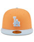 Men's Orange/Light Blue Los Angeles Dodgers Spring Color Basic Two-Tone 59FIFTY Fitted Hat Orange, Light Blue, 8 - фото #2