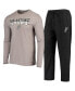 ფოტო #2 პროდუქტის Men's Gray, Black San Antonio Spurs Long Sleeve T-shirt and Pants Sleep Set