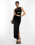 Фото #3 товара ASOS DESIGN high neck slash midi dress in black