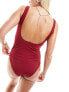 Weekday Desert swimsuit in dark red exclusive to ASOS