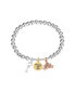 Crystal Princess Crown "Happily Ever After" Charm Stretch Bracelet