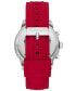 Фото #3 товара Часы и аксессуары Michael Kors мужские Хронограф Каннингем с красным силиконовым браслетом 44мм