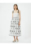 Фото #3 товара Платье средней длины с цветочным узором на бретелях Koton
