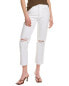 7 For All Mankind High Waist Cropped White Straight Ankle Jean Women's White 24