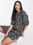 Фото #4 товара JDY exclusive smock midi dress in black & white star print